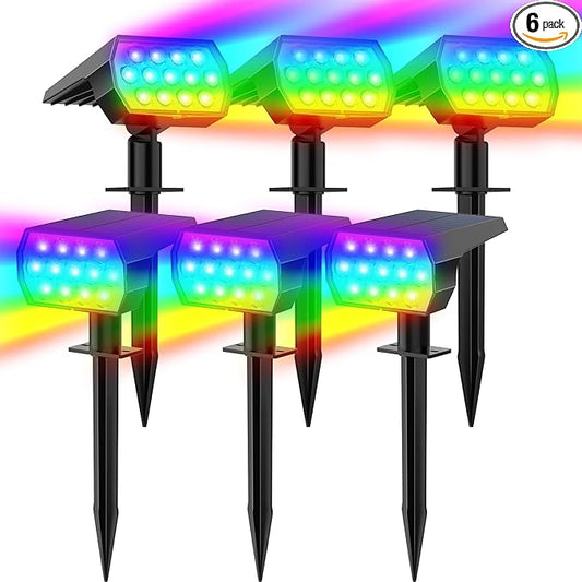 WELALO Solar Color Changing Spot Lights Outdoor, Waterproof Solar Halloween