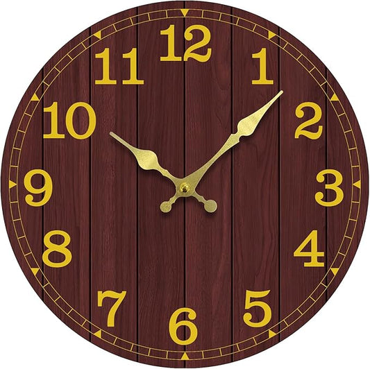 Wall Clock, Modern Wall Clocks Battery Operated, Silent Non Ticking Rustic