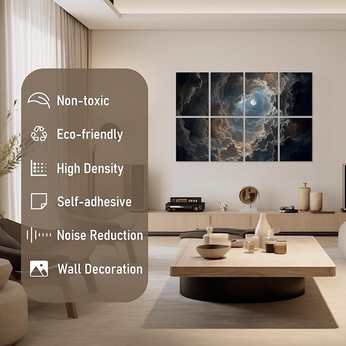 Art Acoustic Panels Tiles Decorative Room Sound Proof Foam Absorbing Panels