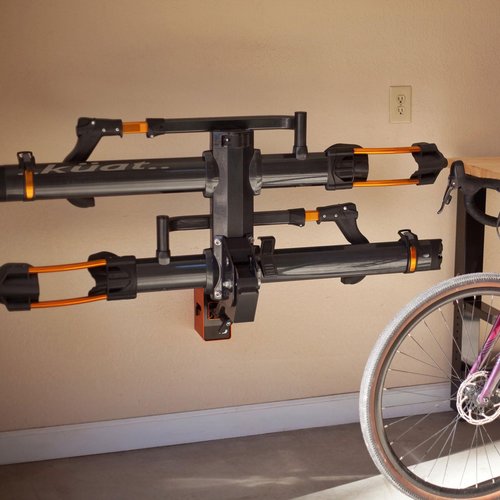 Kuat Rack Dock | Sturdy Versatile Easy to Mount Rack Station for 2" & 1.25" Hitch - Up to 115 LBS Weight Capacity | Hardware Included, Orange