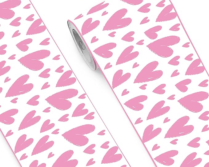 FLFK Pink Heart Wallpaper Border
