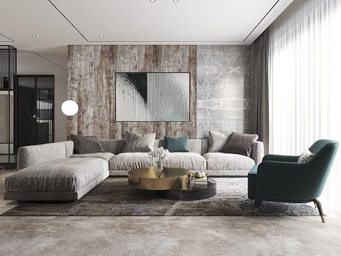 Dimoon Wallpaper 118"x17.7" Wood Peel and Stick Wallpaper Thicken Dark Grey