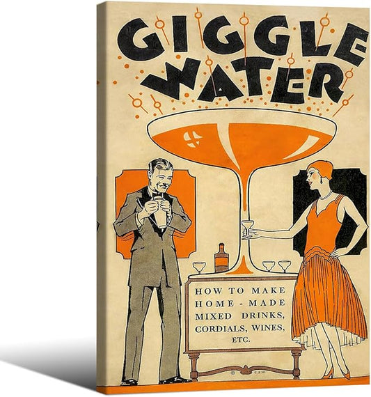 Funny Cocktail Wall Art Vintage Trendy Bar Cart Decor Martini Wine Alcohol