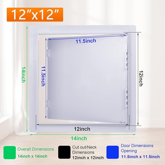 Suteck Plastic Access Panel for Drywall Ceiling 12 x 12 Inch Reinforced