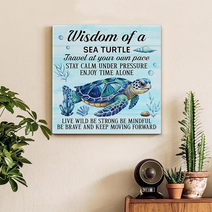Sea Turtle Wall Art Decor Inspirational Wall Decor Posters Beach Themed
