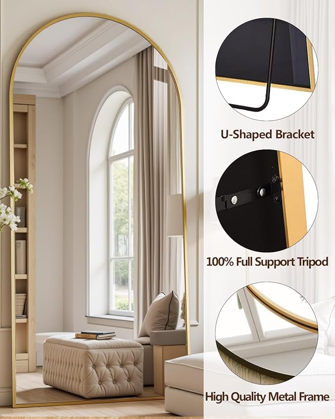 DMWOODFL Large Arched Full Length Mirror