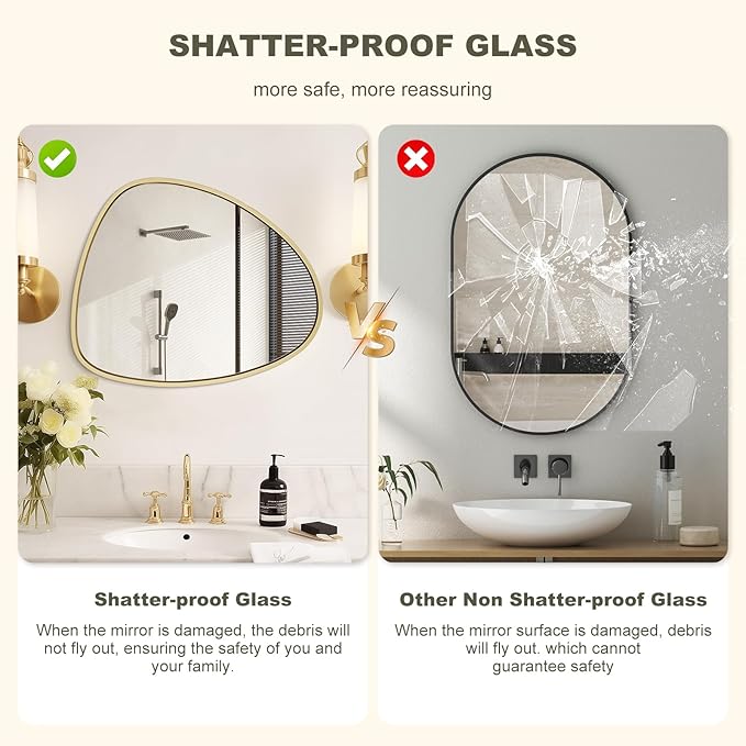 WallBeyond Asymmetrical Mirror, Irregular Wall Mirror, Wall Mirrors Decorative