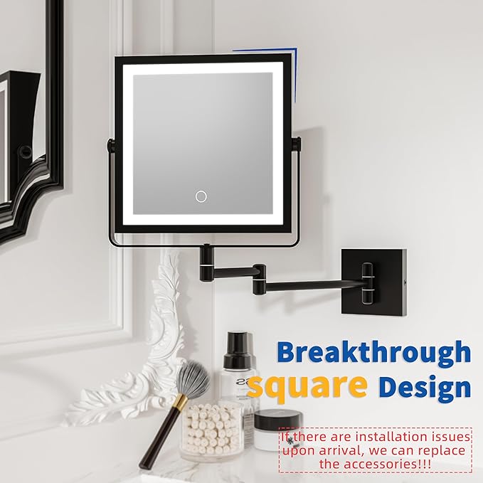 Ruacq Rechargeable Wall Mounted Makeup Mirror