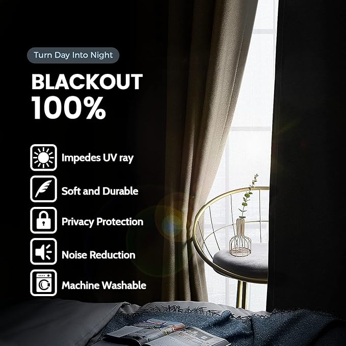 SimpleHome 100% Blackout Curtains
