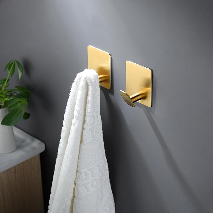 DELITON 8 Pack Gold Wall Hooks