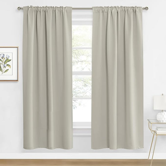 RYB HOME Blackout Curtains for Living Room, Privacy Thermal Insulating Window