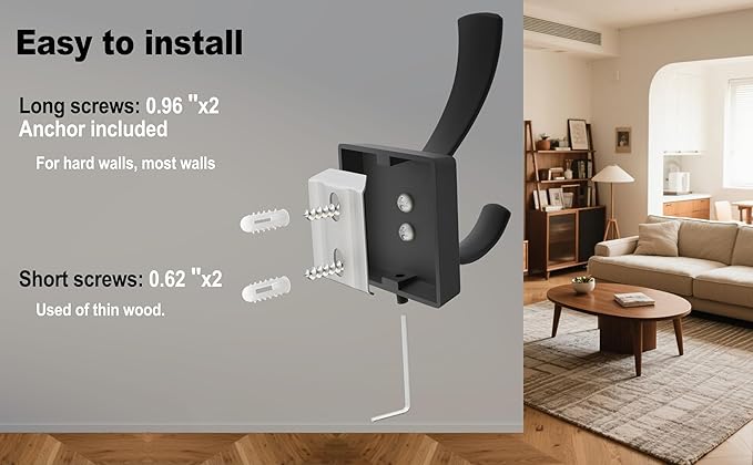 TOFIIGREM Black Towel Hooks Coat Hooks