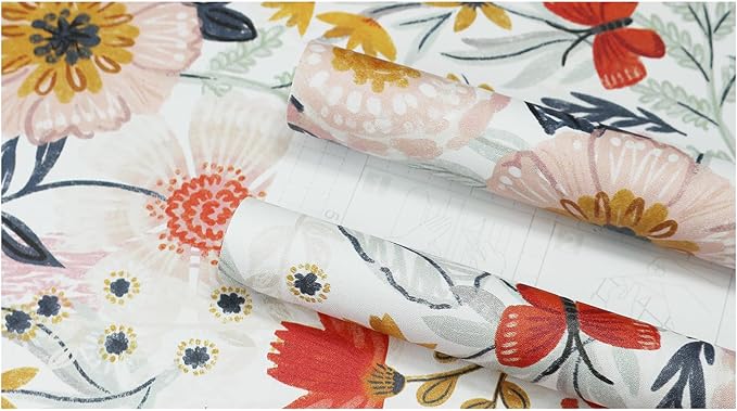 HAOKHOME Boho Peel and Stick Wallpaper Floral Wall Paper Removable