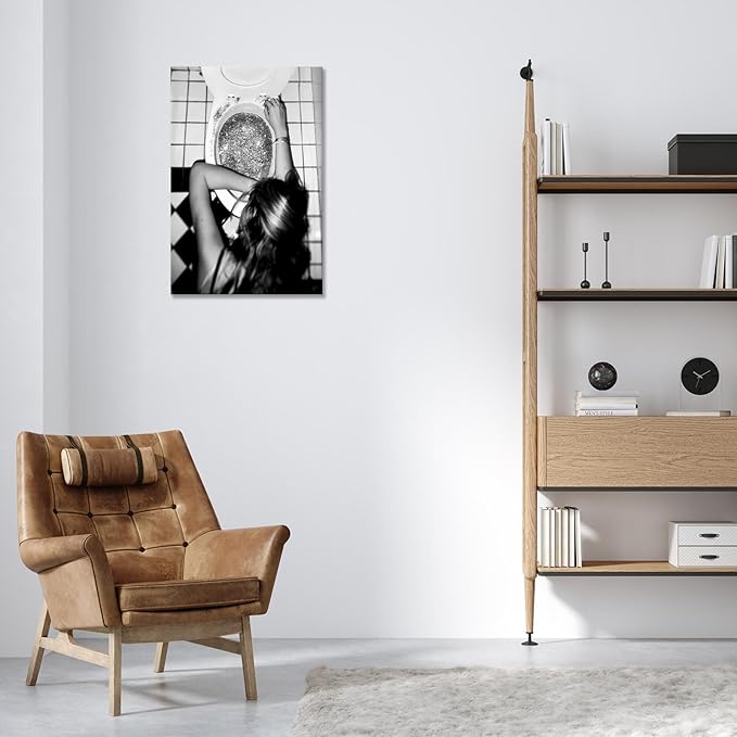 Funny Bathroom Wall Art Black and White posters Bar Disco Party prints painting