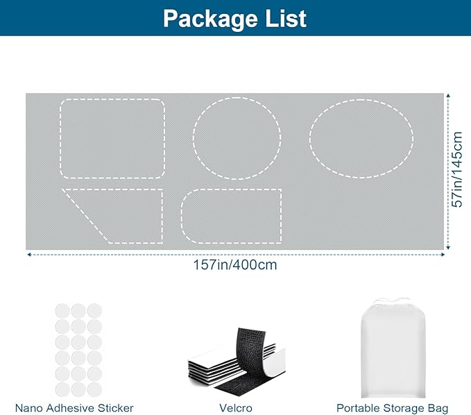 100% Blackout Curtains for Bedroom, Portable DIY Window Blinds, No Drill Window
