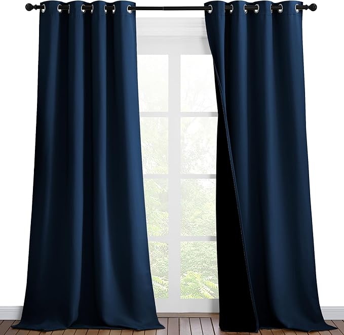 NICETOWN 100% Blackout Blinds, 46 inches x 96 inches, Laundry Room Decor Window