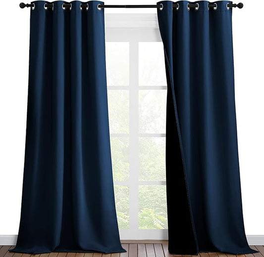 NICETOWN 100% Blackout Blinds, 46 inches x 96 inches, Laundry Room Decor Window