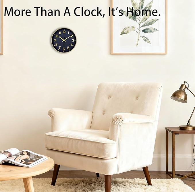 Wall Clock, 8 Inch Wall Clocks Battery Operated, Modern Non Ticking Silent