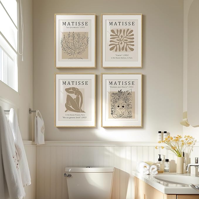 Framed Matisse Neutral Wall Art Set of 4