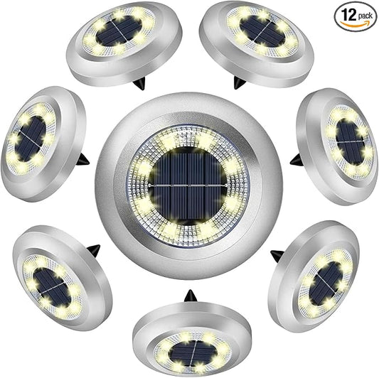Solar Lights Outdoor,8 Pack Solar Garden Lights for Pathway,Yard,Deck,Lawn,Patio,Walkway,Driveway,Stepï¼Warmwhiteï¼