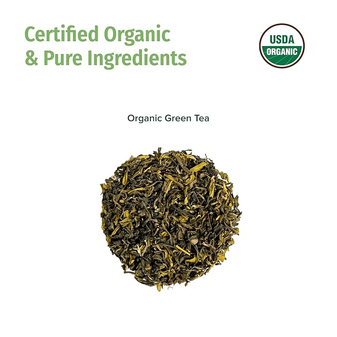 NEPAL TEA Organic Green Tea Bags from the Himalayas - 50 Pyramid Tea Bags, Single Origin from a Family Farm - Green Tea Bags with Loose Leaf Tea Inside (Himalayan Mist)