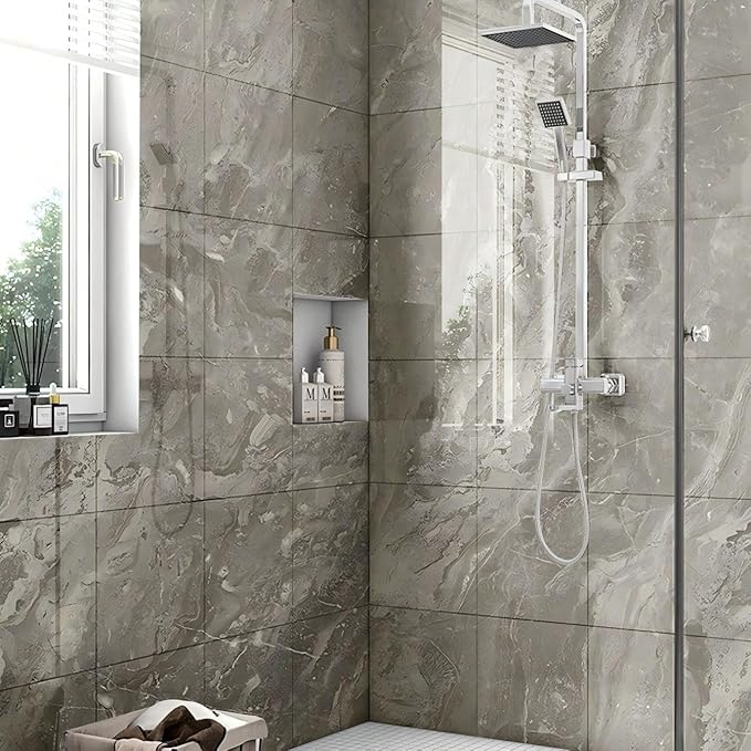 Chejiaye 10pcs Marble Peel and Stick Backsplash Waterproof Washroom Wall Panels