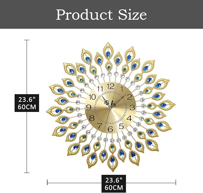 24.0 Inch Gold Large Wall Clocks