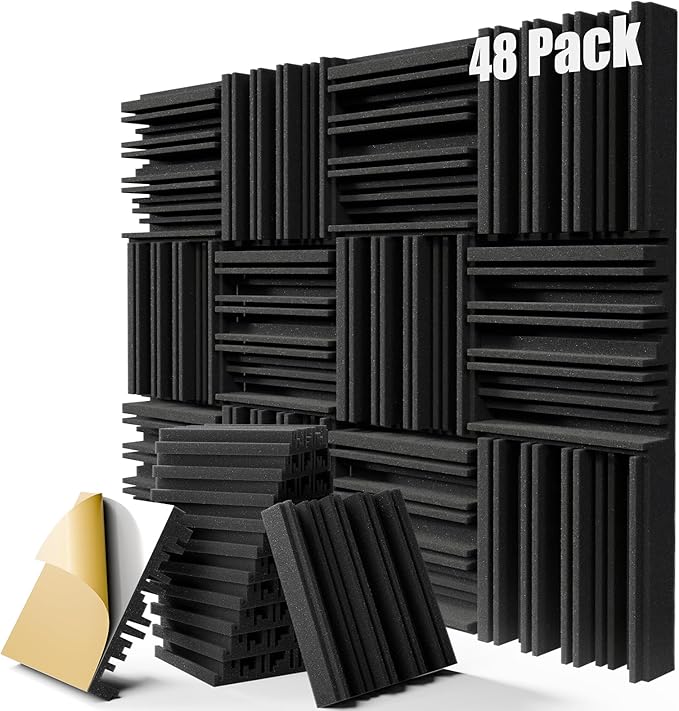 48 Pack Sound Proof Foam Panels, Decorative Soundproof Wall Panels Sound
