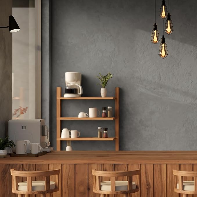 WADILE Dark Gray Concrete Wallpaper 15.7 in * 354 in, Cement Contact Paper 3D