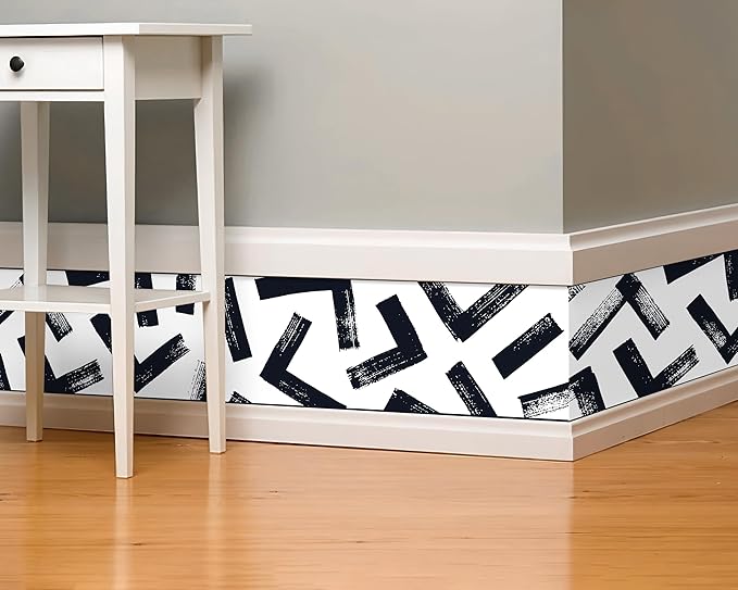 FLFK Black and White Design Wallpaper Border