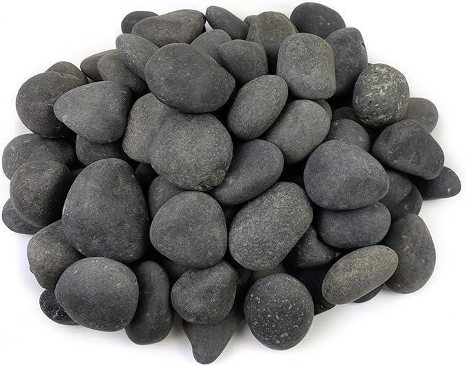 FANTIAN 10 Pounds Black River Rocks, 3-4 Inch Black Stones Pebbles for Plants, Landscaping, Garden, Aquarium, Backyard and Indoor Water Fountains