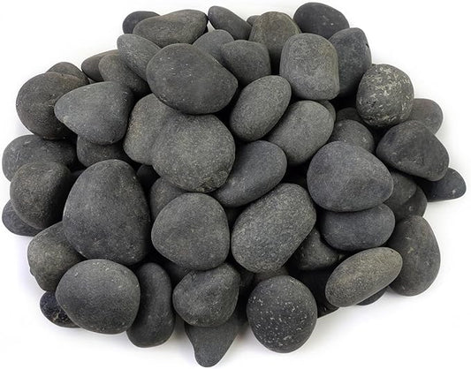 FANTIAN 10 Pounds Black River Rocks, 3-4 Inch Black Stones Pebbles for Plants, Landscaping, Garden, Aquarium, Backyard and Indoor Water Fountains