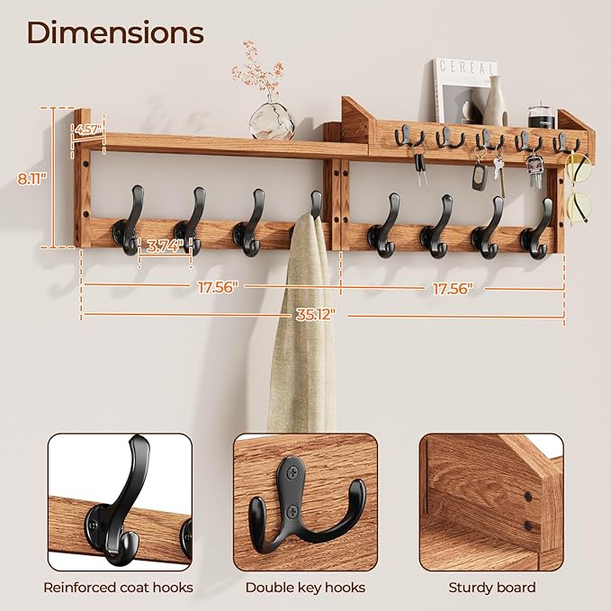 Evermagin 35" Coat Rack Wall Mount