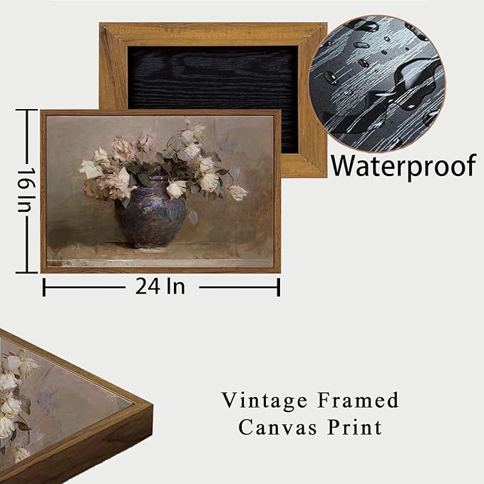 OIQArtOIQ Vintage Landscape Canvas Wall Art Framed Natural Scenery Painting
