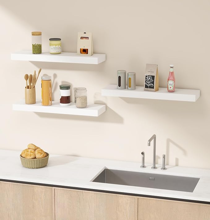 Vervida® White Floating Shelves