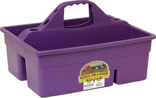 Little GiantÂ® Plastic DuraTote | Horse Grooming DuraTote | Durable Tote Box Organizer with Easy Grip Handle | Extra Thick Sidewalls | Purple