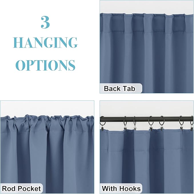 RYB HOME Blackout Curtains for Living Room, Privacy Thermal Insulating Window