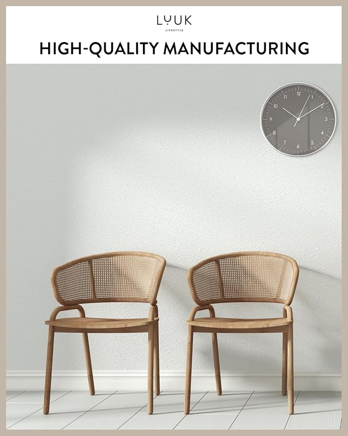 LUUK LIFESTYLE Silent Quartz Wall Clock, Nordic and Minimalist Design, Interior