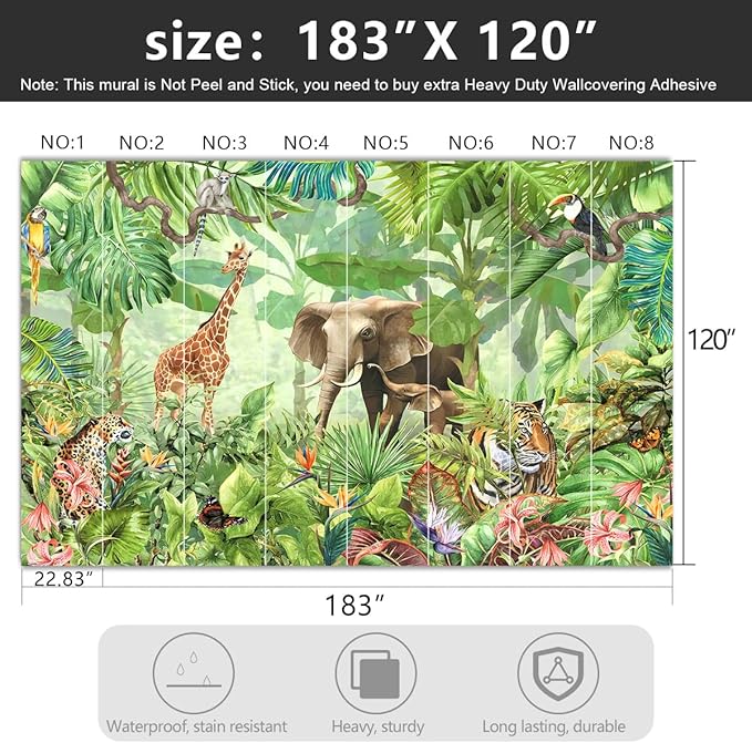 -Green Rainforest Plants Animals Tiger Cloth Wallpaper Jungle Plants Banana