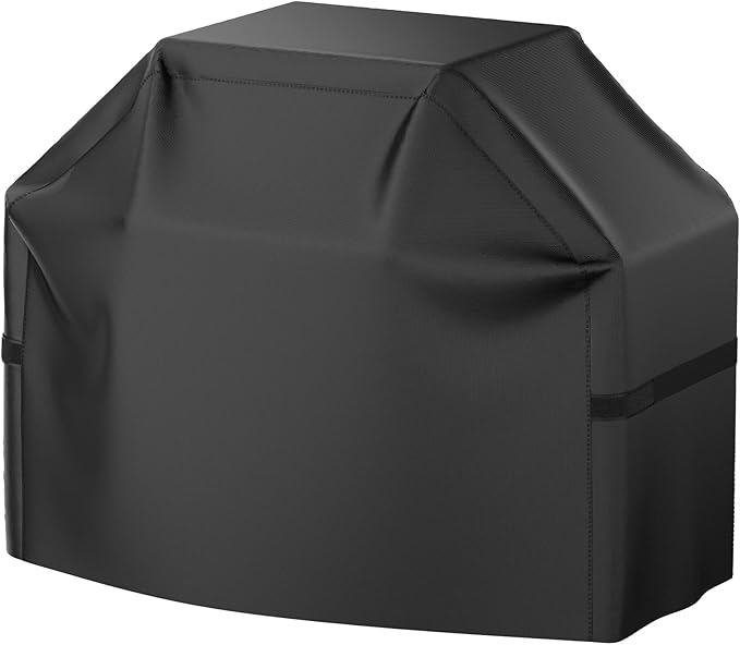 Grill Cover, 65 inch Heavy Duty BBQ Gas Grill Cover for Outdoor Grill, Waterproof, Weather Resistant, Anti-UV, Rip-Proof, Fade Resistant Barbecue Cover with Hook-and-Loop Straps for Most Grills