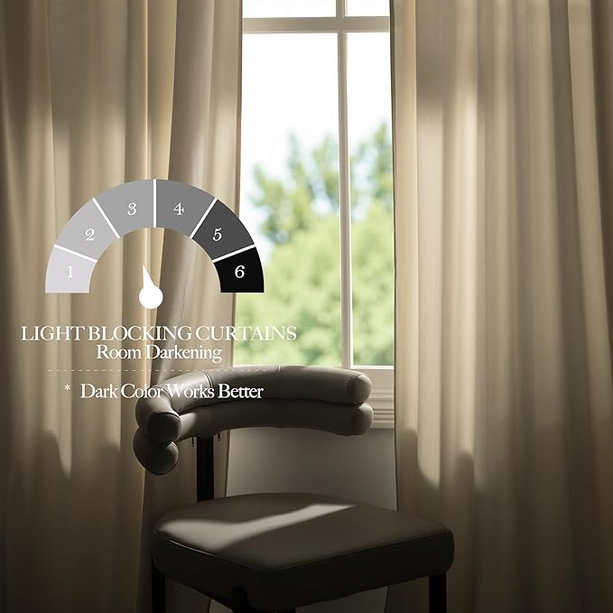NICETOWN Ivory White Winter Velvet Curtains