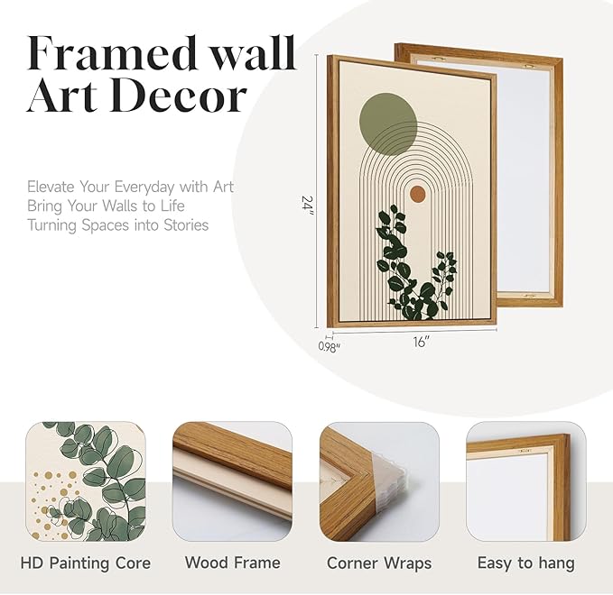 3 Piece Framed Abstract Boho Wall Art