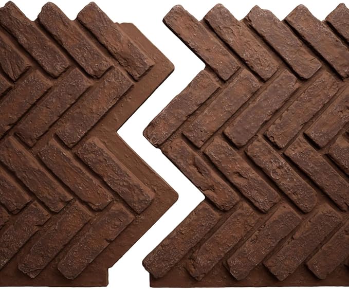 EverStone Herringbone Faux Brick Panel, 46 1/2"W x 25 1/4"H x 1"D, Pizzeria