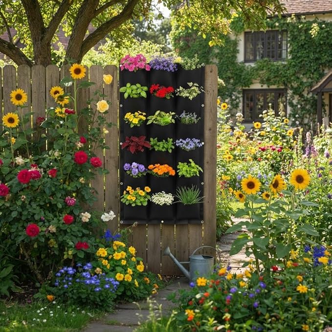 WFIST Vertical Hanging Planter Bag, Breathable Felt Wall Garden Planter