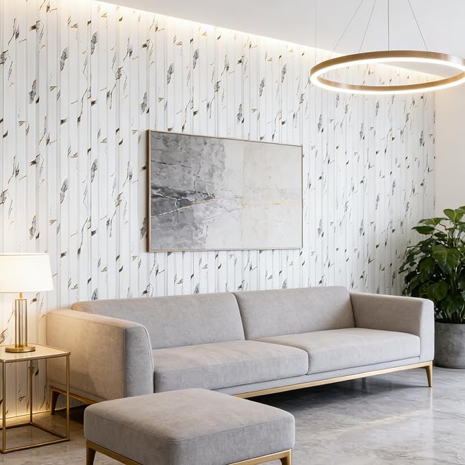 16 Pack Faux Marble Slat Wall Panels