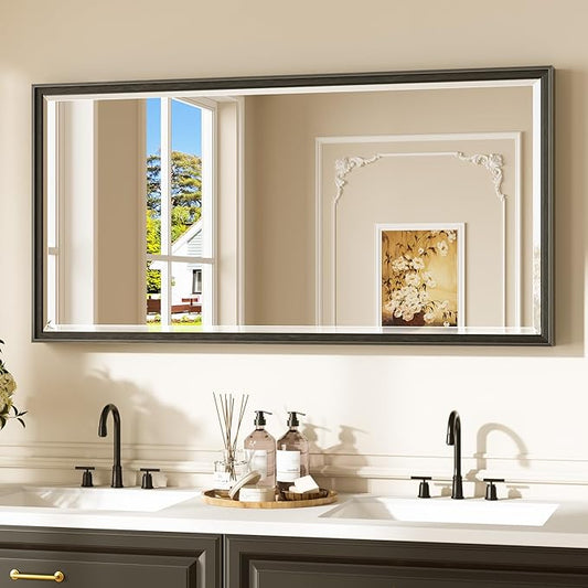 Keonjinn 48" x 24" Black Bathroom Mirrors