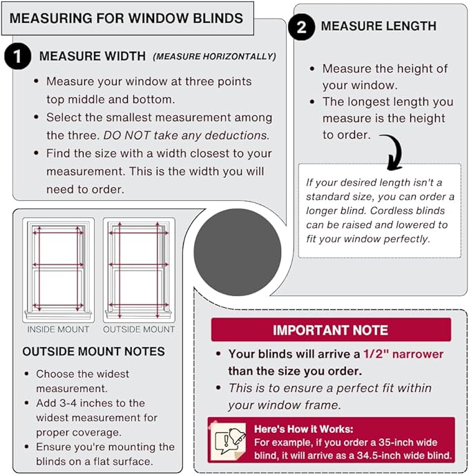 LOTUS & WINDOWARE Cordless 1" Vinyl Blind, Room Darkening, Horizontal Blinds