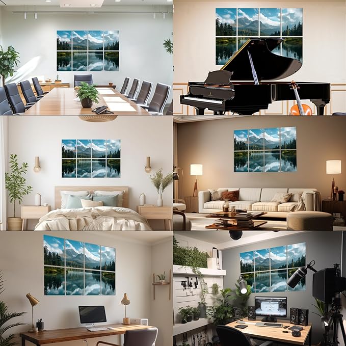 FurnoFlexArt Acoustic Panels Tiles Decorative Room Sound Proof Foam Absorbing