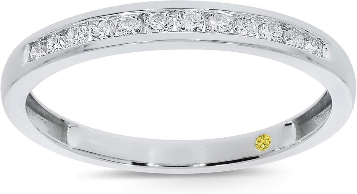 Lab Grown Diamond Wedding Rings for Women | 10K Yellow, White and Rose Gold Certified 1/6-1/2 Carat Channel Set Diamond Anniversary Bands and Wedding Bands for Her