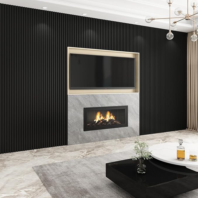 8-Pack WPC Wall Panels 108’’ x 6.1’’ 3D Slat Wall Panel Acoustic Wall Paneling